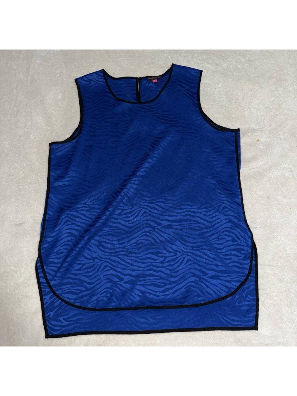 Vince Camuto Blue Zebra Print Sleeveless Blouse Women’s Large